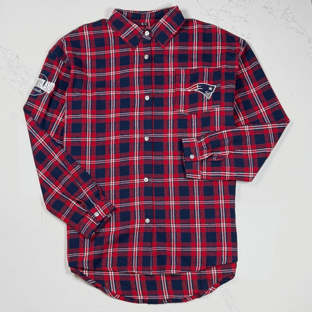 New England Patriots / NFL / KLEW Flannel Shirt -‎ Womens Medium - #48556-D7